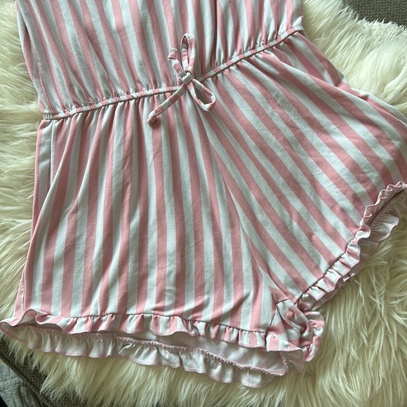 Pink & White Striped Romper - medium - Picture 3 of 5